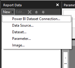 Screenshot showing New dataset connection.