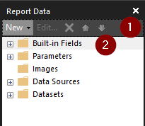 Screenshot showing Report Data pane.