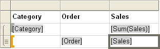 Screenshot of a Design, table has row group but no group header.