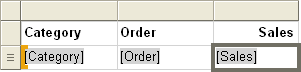 Screenshot of a Design, table with one static, one dynamic row.