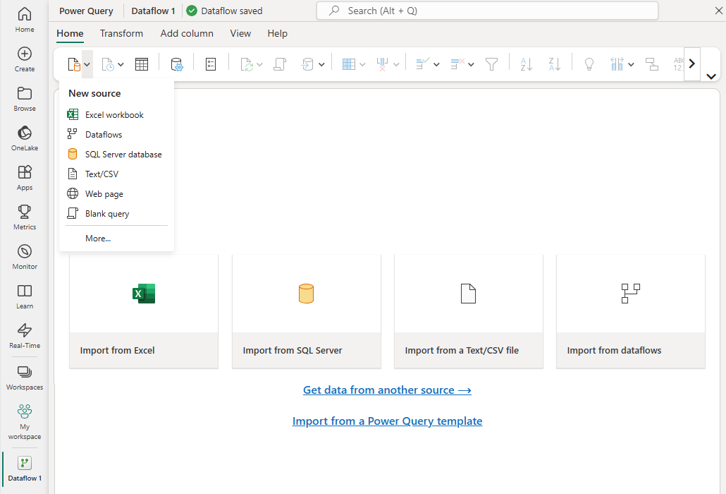 Creating a dataflow - Power BI | Microsoft Learn