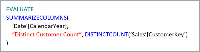 DISTINCTCOUNT aggregation query