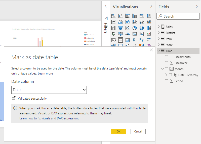 Power Bi Custom Date Table