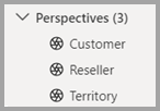 Screenshot of the perspectives area in Model explorer.