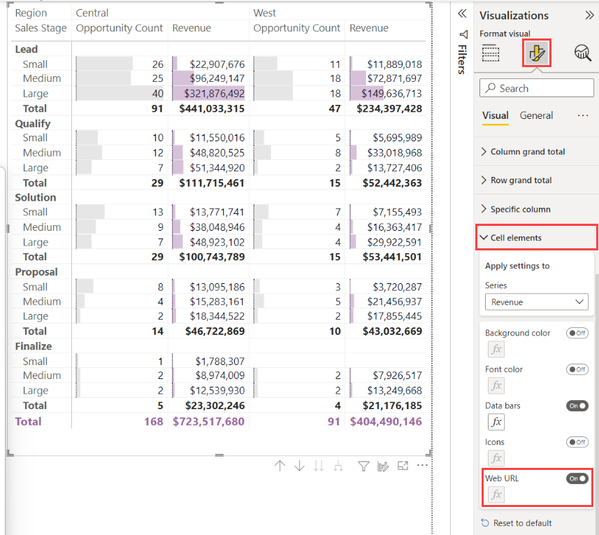 power bi matrix show in tabular form