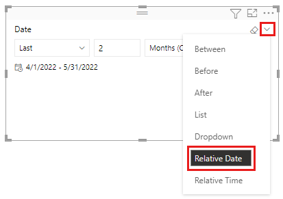 Use a relative date slicer or filter in Power BI - Power BI | Microsoft  Learn