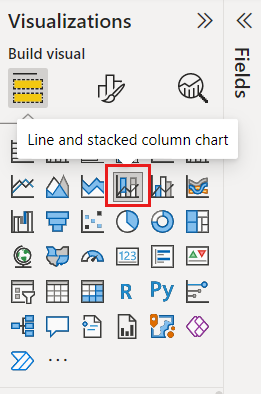 Icon for Line and stacked column chart.