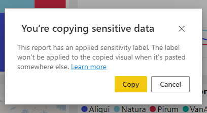 Screenshot showing the sensitive data warning.