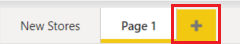 Screenshot showing the new page icon, a yellow plus sign.