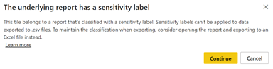 Screenshot of sensitivity warning.