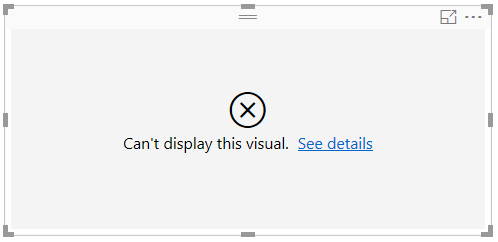 Screenshot showing an R visual error message.