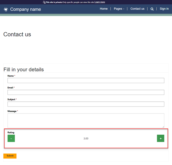Custom component on a form.