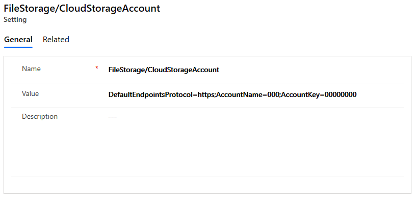 Portal setting for your cloud storage account.