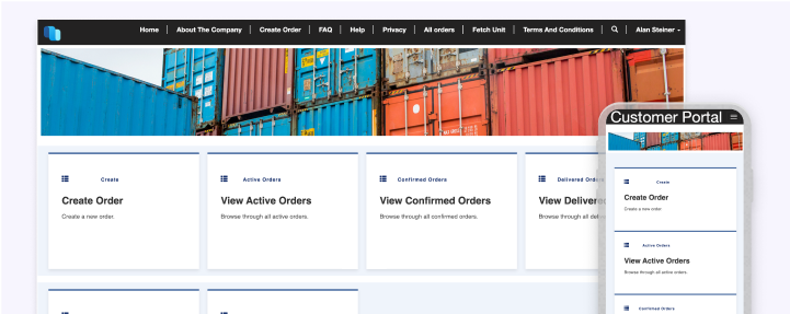 Supply chain management template landing page.
