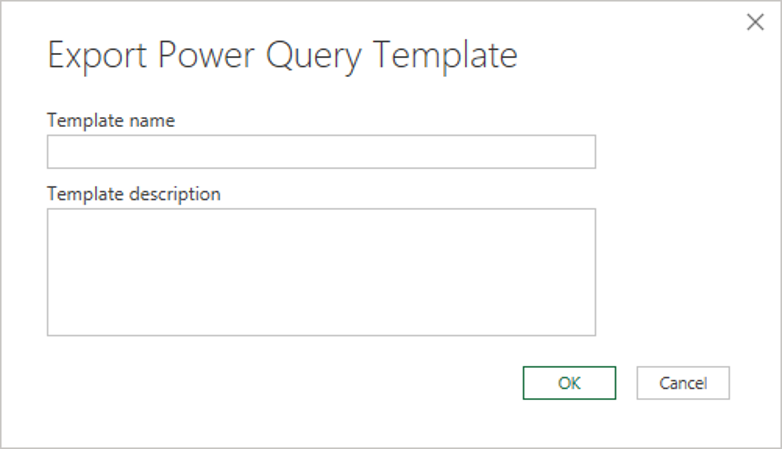 Set your Power Query template properties