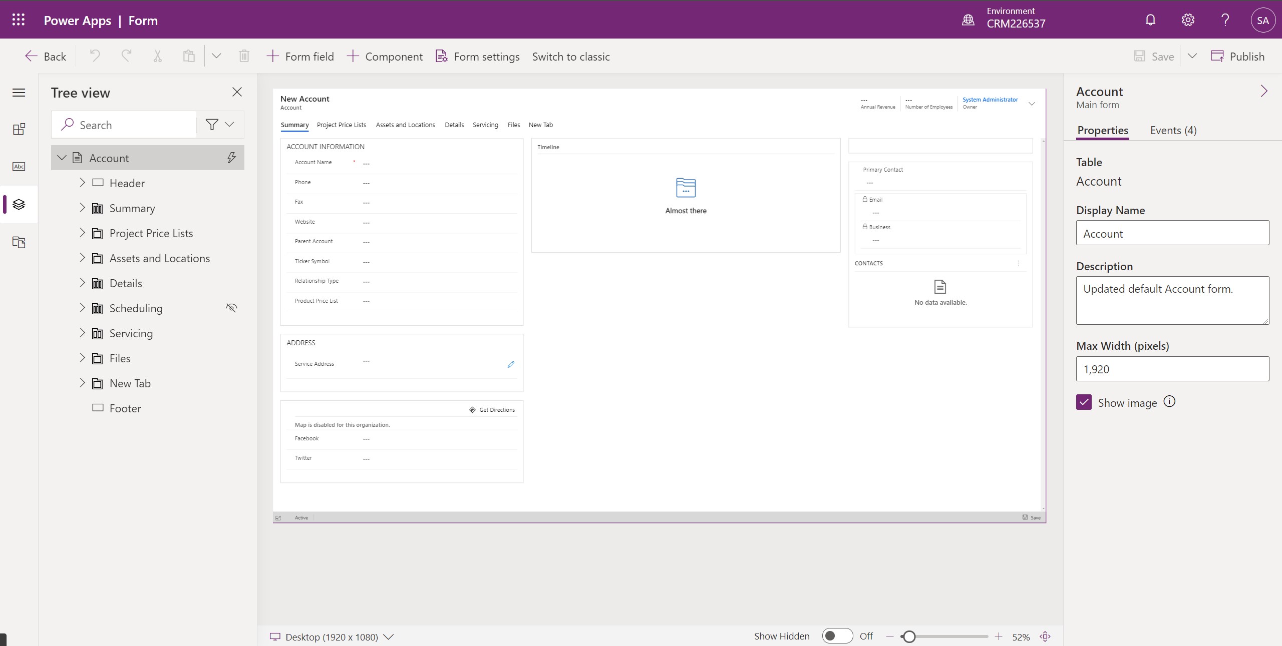 Screenshot of modern form designer preview.