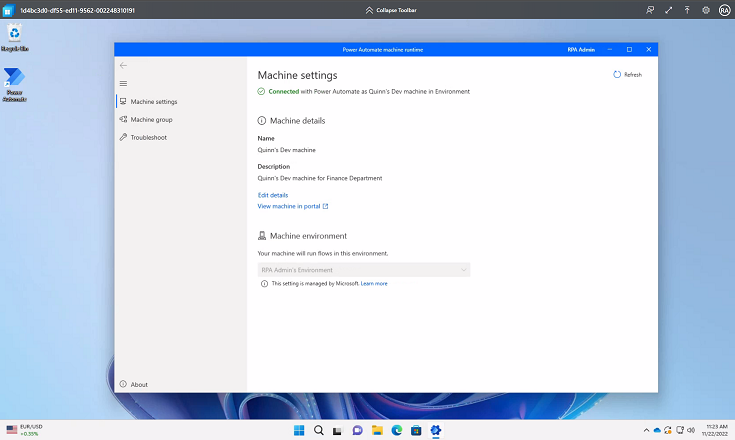 Hosted Machine Power Automate Runtime
