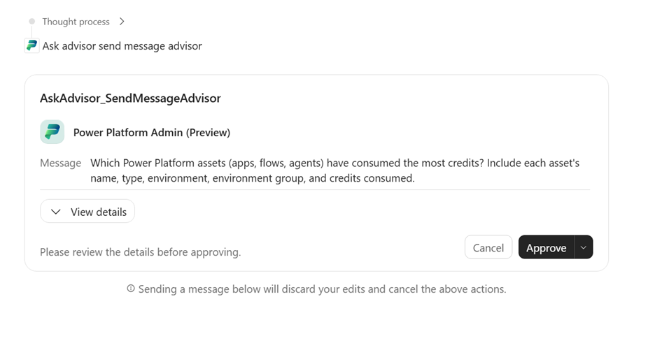 Cowork Ask Advisor approval card with View details and Approve controls.
