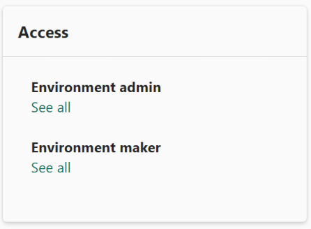 Environment roles.