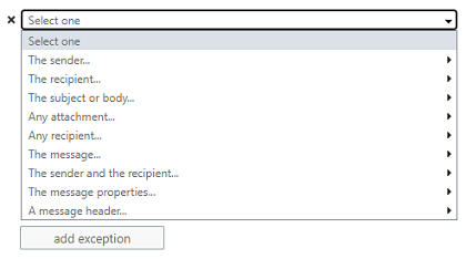 Block outbound forwards exception list.