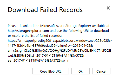 Download failed records dialog box.