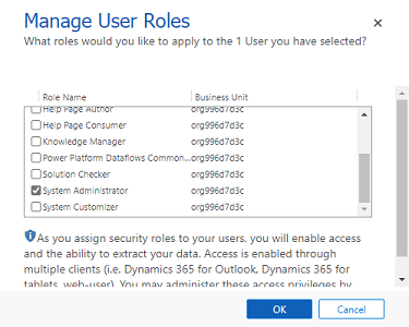 Manage user roles.