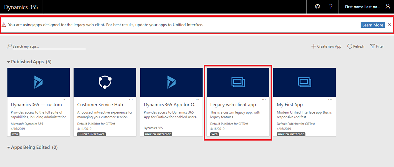 Update your apps to Unified Interface - Power Platform