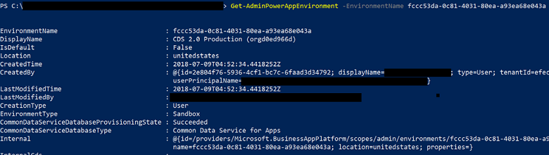 User PowerShell to get environment details.