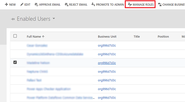 Select Manage roles.