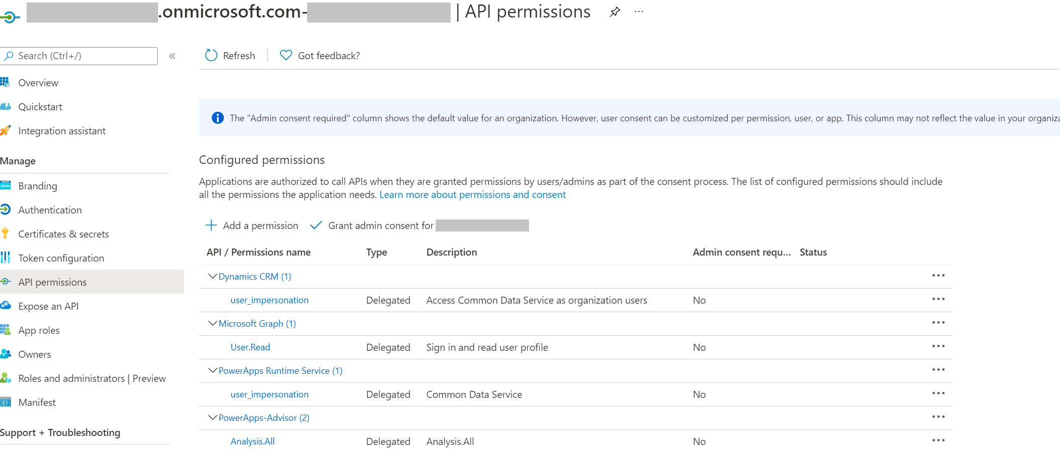 API permissions