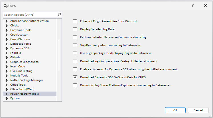 Tool configuration options