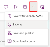 Screenshot showing Save as option
