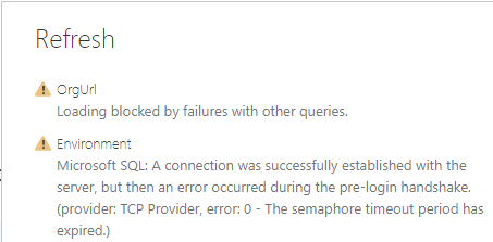 Error message: A connection was successfully established with the server, but then an error occurred.