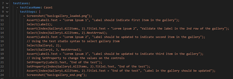 YAML and Power Fx based test plan definition.