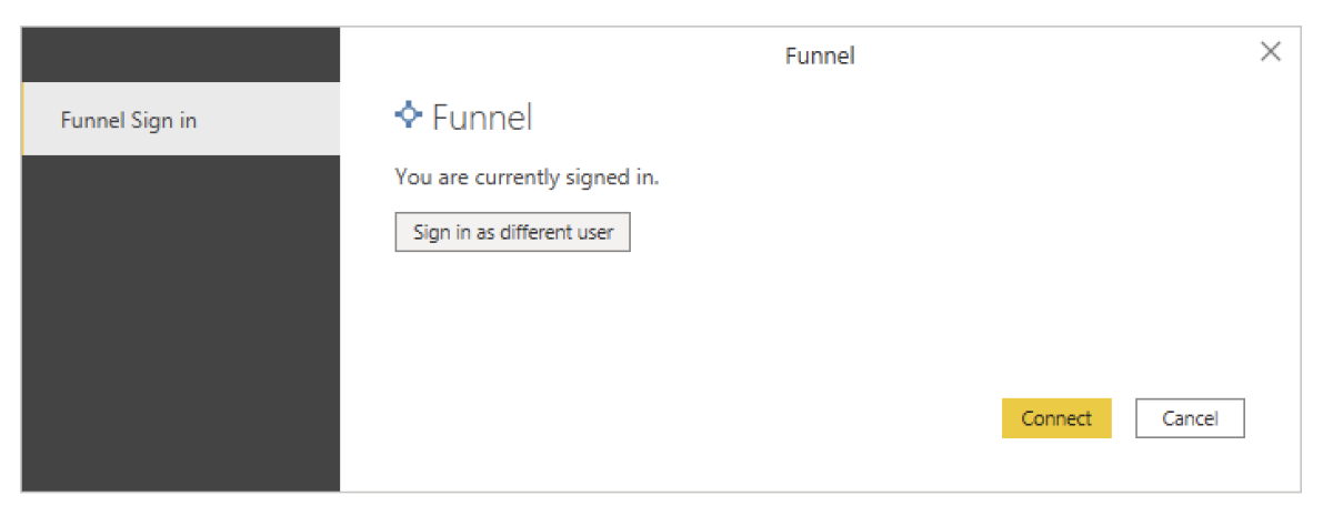 Successfully signed in to your Funnel Workspace.