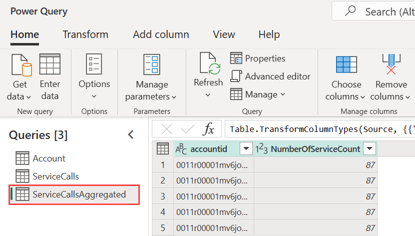 Screenshot emphasizing the computed tables in Power BI Premium.