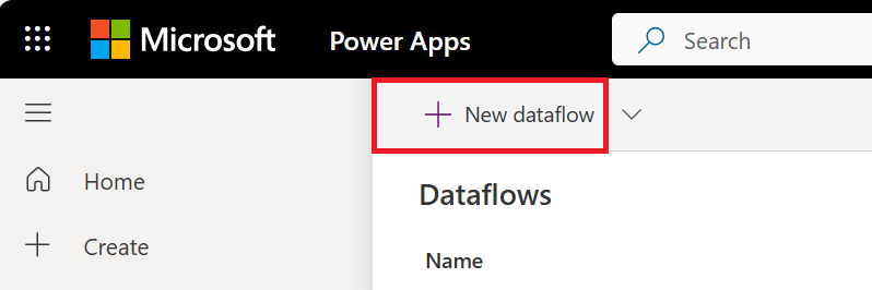 Creating a standard dataflow.