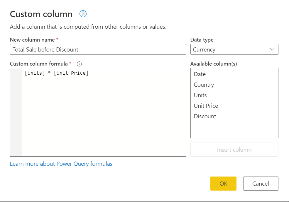 Add A Custom Column Power Query Microsoft Learn 6524