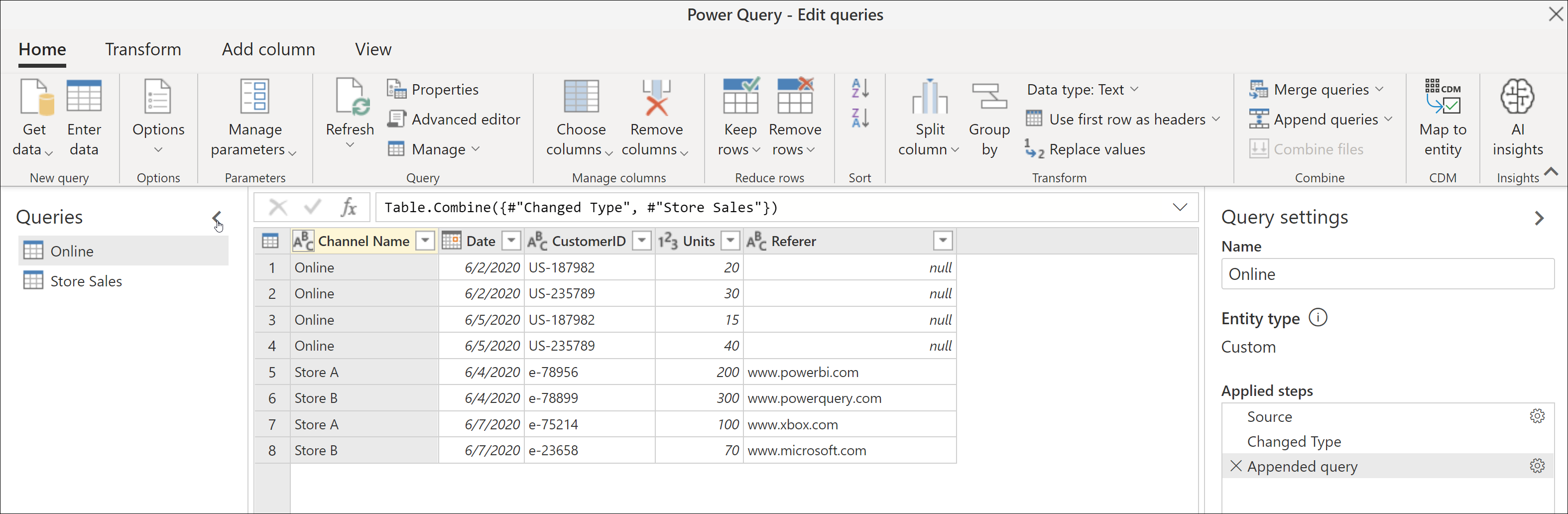 Power Bi Append Columns From Different Tables Dax