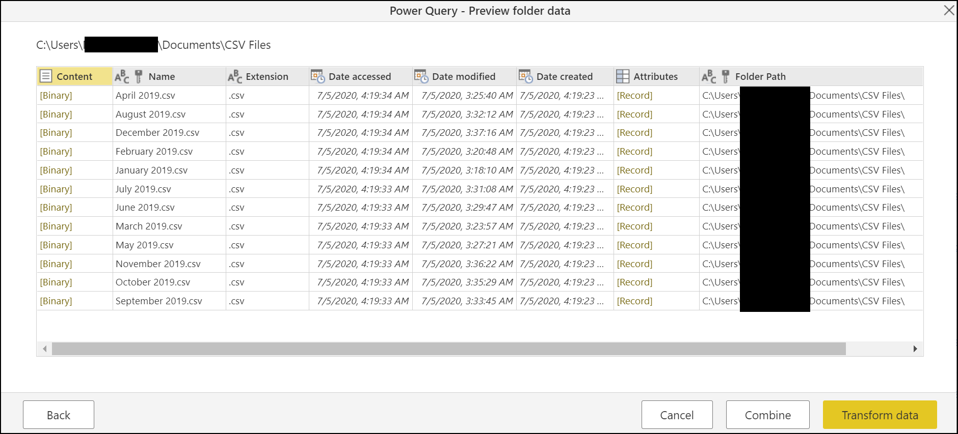 Combine Csv Files In Power Query Power Query Microsoft Learn 0621