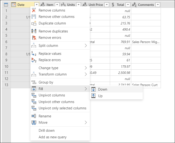 fill-values-in-a-column-power-query-microsoft-learn