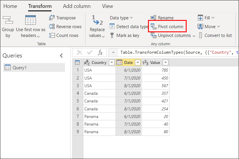 How To Do Pivot In Power Query