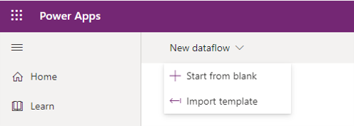 Import Power Query template in Power Platform dataflows.