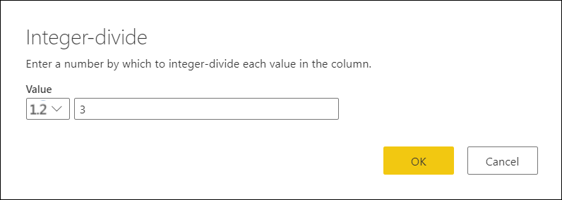 Divide (Integer) dialog box.