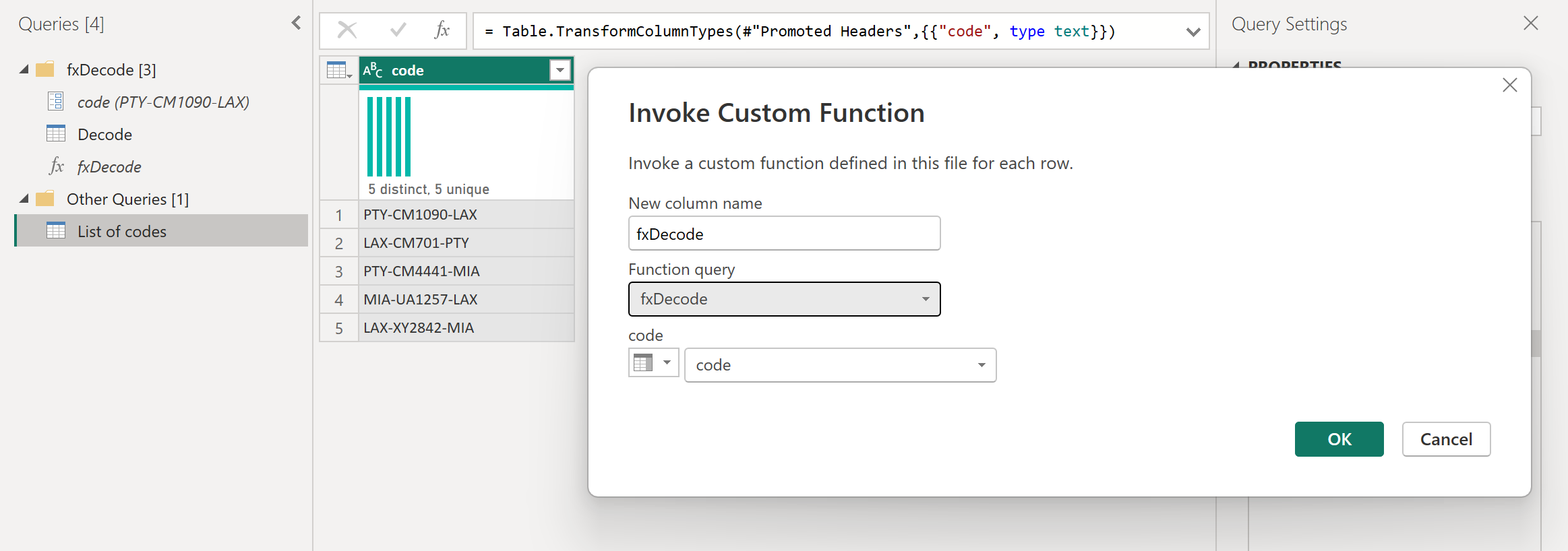 Invoking a custom function.