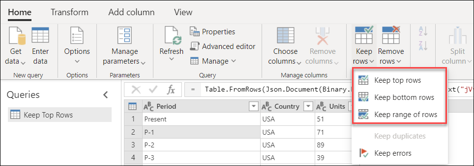 Filter a table by row position - Power Query | Microsoft Learn