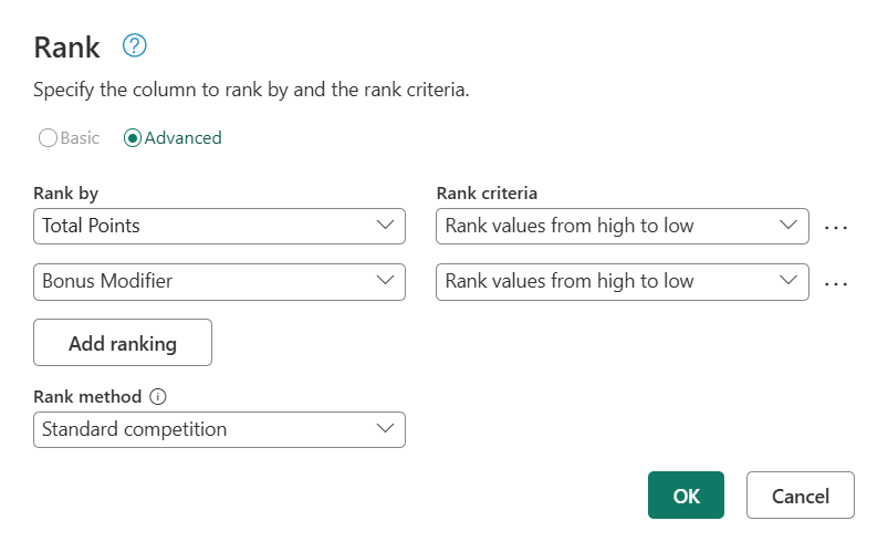 Power Bi Rank Based On Two Columns