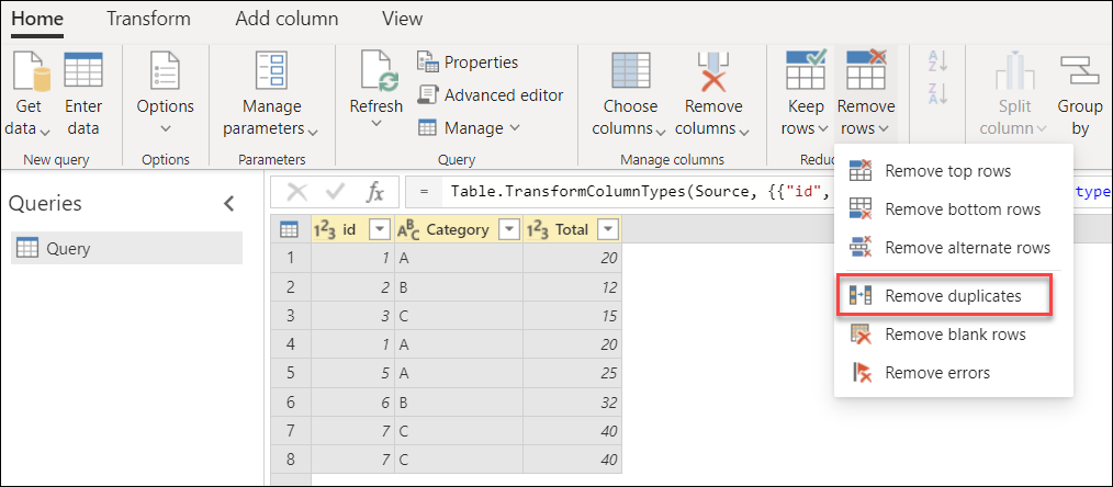 Working With Duplicate Values - Power Query | Microsoft Learn
