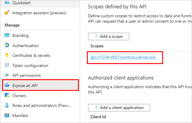 Screenshot highlighting the scope's API.