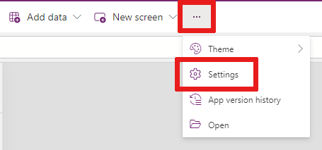 Screenshot that shows where the ellipses points are located that opens a dropdown menu to reveal the Settings option.